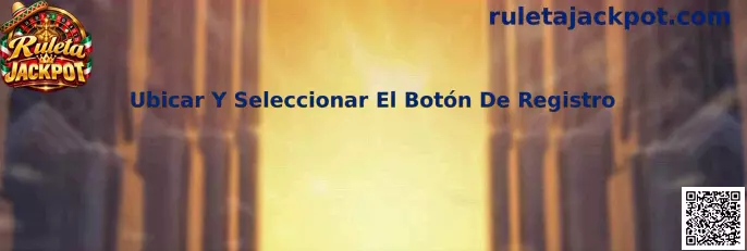 Ilustración de la guía para ubicar y seleccionar el botón de registro en Ruleta Jackpot